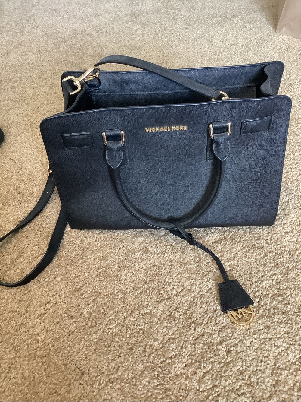 Michael Kors Black Bag with Gold Accents